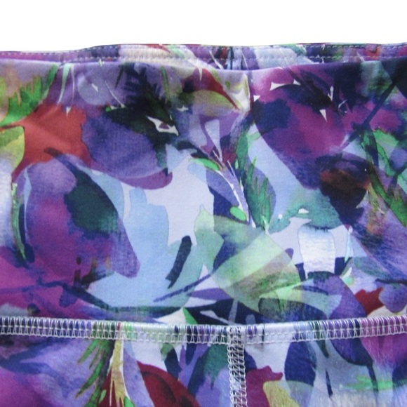 RBX Womens Purple Floral Active Shorts XL Gym Athletic Workout Activewear - Picture 3 of 9